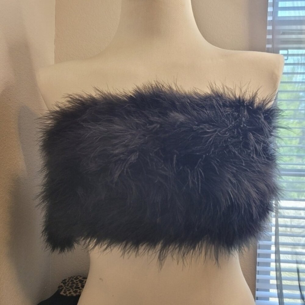 BiBi Black Feather Crop Top